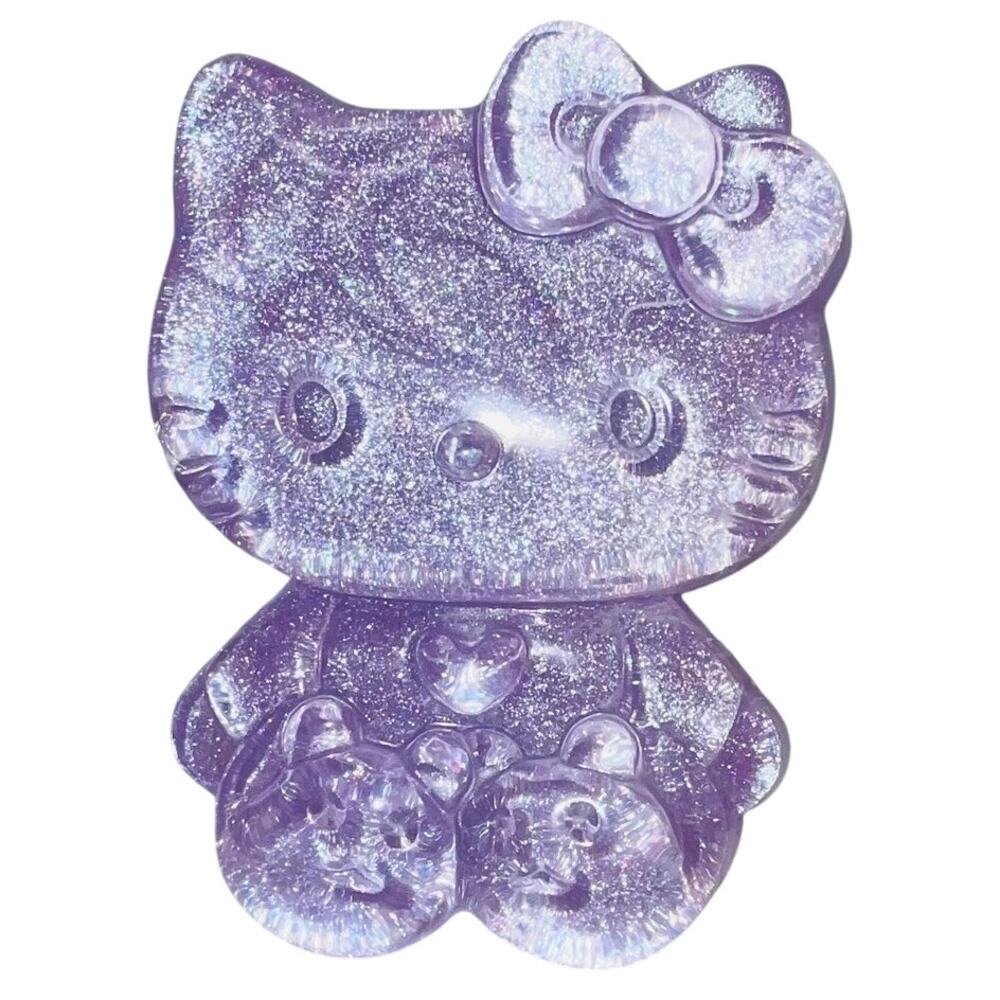 Hello Kitty Pastel Purple Glitter Shimmer Kawaii Pop Socket Phone Holder Cute
